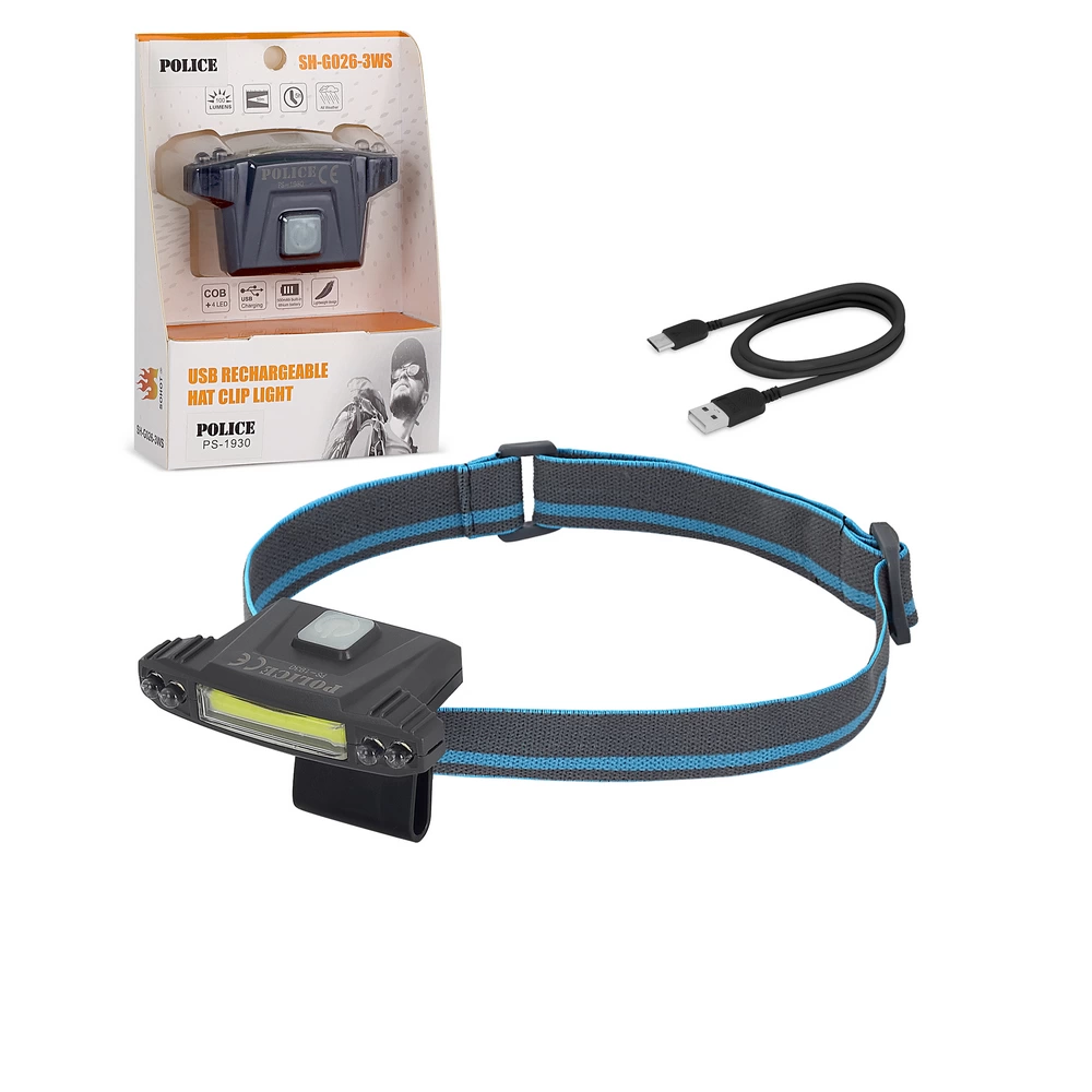 PS-1930 USB Şarjlı COB Led Şapka Feneri