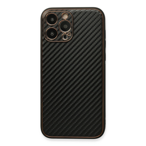 Apple İphone 13 Pro Max Kılıf Coco Karbon Silikon - Siyah