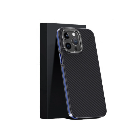 Joko Apple İphone 15 Pro Kılıf Aramid 600d Kevlar Karbon Fiber Magsafe Kapak - Lacivert
