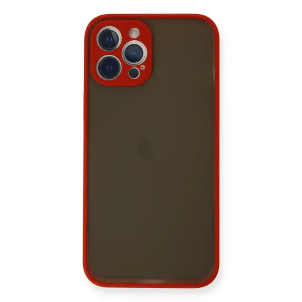 Apple iPhone 12 Pro Max Kılıf Montreal Silikon Kapak - Kırmızı
