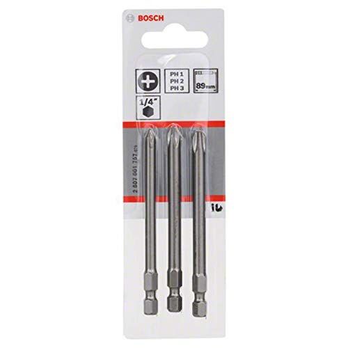 3 Parça Set Ekstra Sert Tornavida Ucu Phillips Vidalar için, Uzunluk: 89 mm