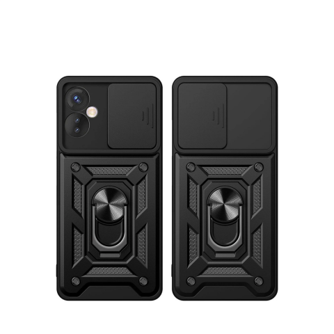 İnfinix Hot 30 4g Kılıf Pars Lens Yüzüklü Silikon - Siyah