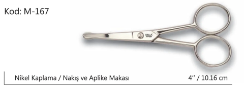 Europe Aplike Ve Nakış Makası Kıvrık Küt Uçlu No:4 10,16 Cm