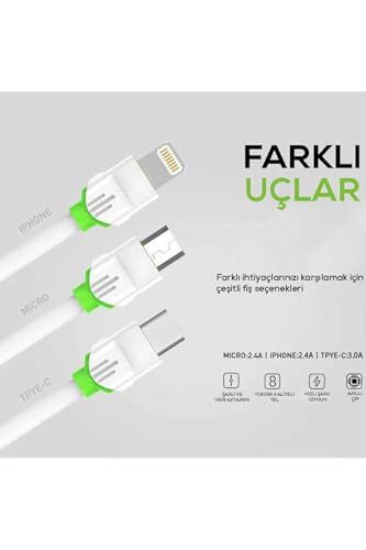Beyaz LS32 Type-C USB Kablo