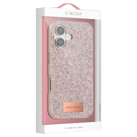 Onegif Apple İphone 17 Bright Simli Kapak - Pembe