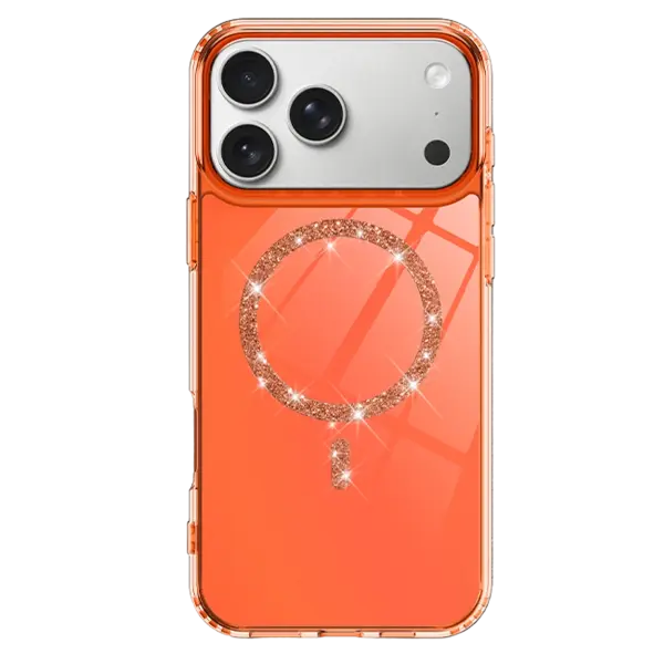 Apple iPhone 17 Pro Max Live Diamond Magsafe Kapak - Turuncu