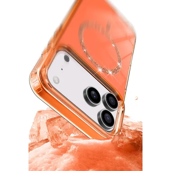 Apple iPhone 17 Pro Max Live Diamond Magsafe Kapak - Turuncu