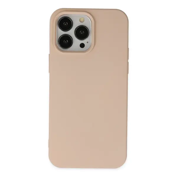 Apple iPhone 15 Pro Kılıf Nano içi Kadife Silikon - Pudra