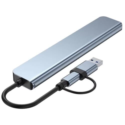 1060 8 in 2 USB-C ve USB 3.0 Hub Çoklayıcı, USB, Type-C, SD/TF ve Aux Çevirici, USB 3.0 5Gbps Ultra Hızlı Veri Transferi