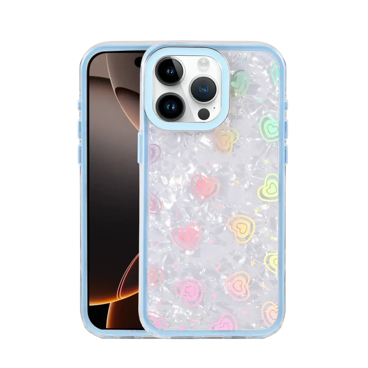 Apple iPhone 15 Pro Lumi Desenli Kapak - Mavi
