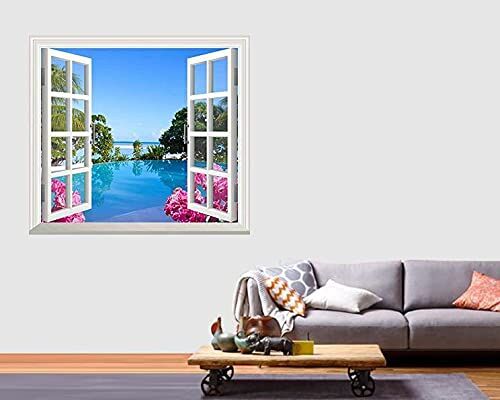 Pencere Poster Duvar Kağıdı, Paradise, Yapışkanlı Sticker
