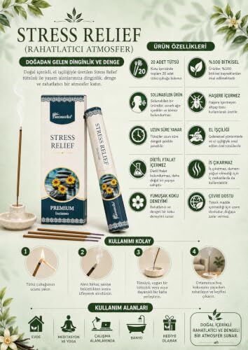 Aromatika Stres Relief Çubuk Tütsü (20 Adet)