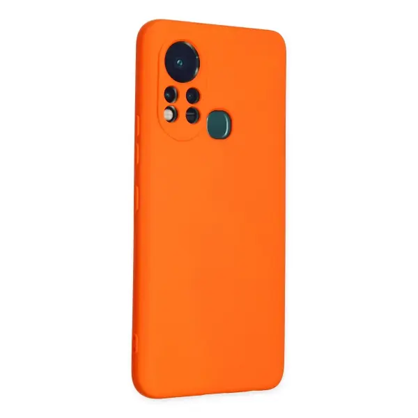İnfinix Hot 11s Kılıf Nano içi Kadife Silikon - Turuncu