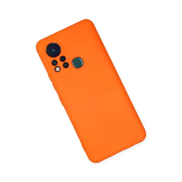 İnfinix Hot 11s Kılıf Nano içi Kadife Silikon - Turuncu