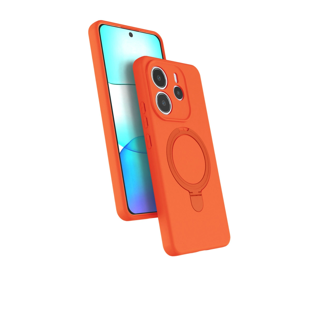 Xiaomi Redmi Note 14 4G Regal Magsafe Standlı Kapak - Turuncu