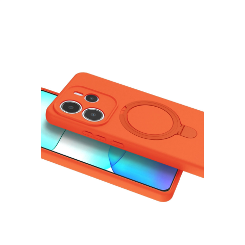 Xiaomi Redmi Note 14 4G Regal Magsafe Standlı Kapak - Turuncu