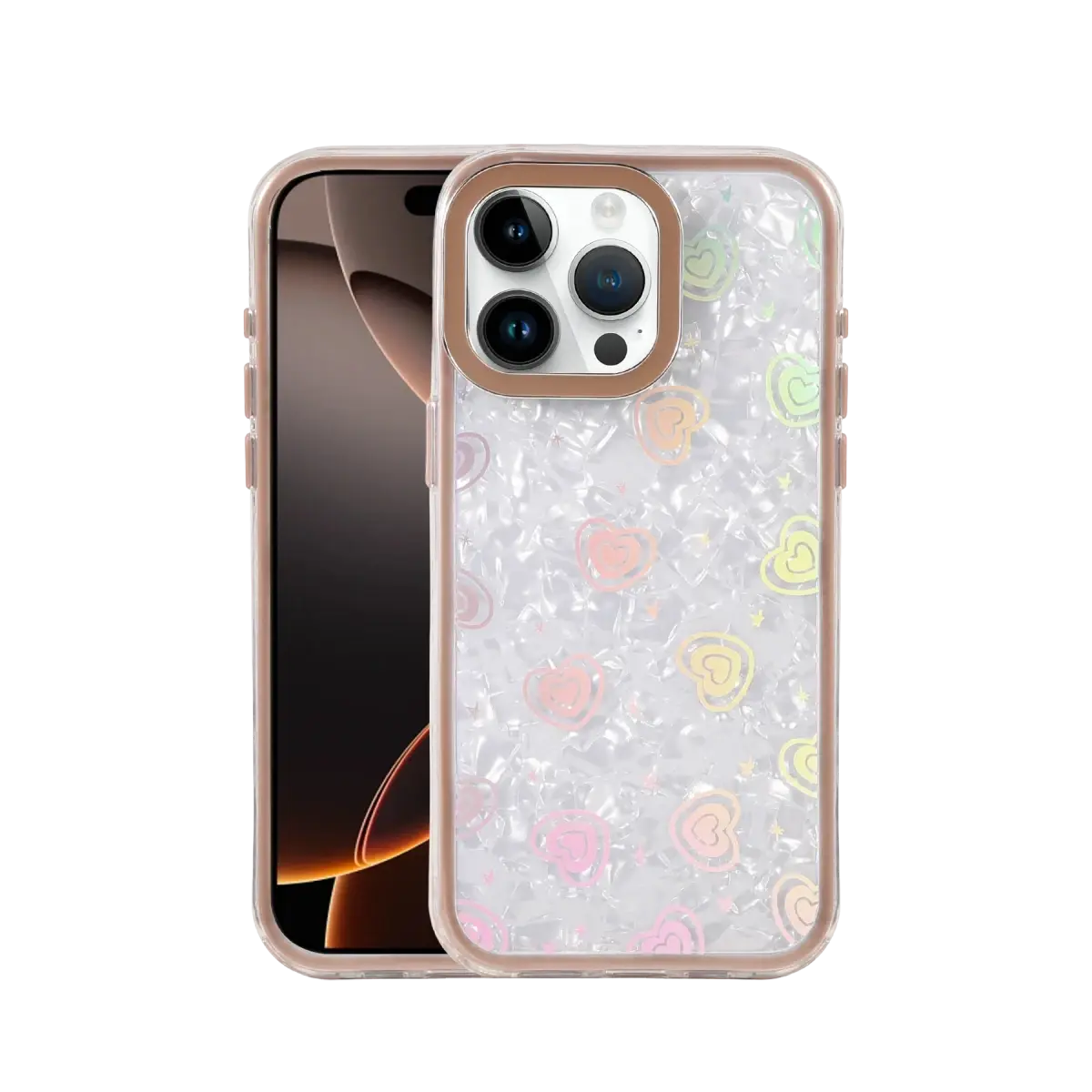 Apple iPhone 15 Pro Lumi Desenli Kapak - Çöl Titanyum