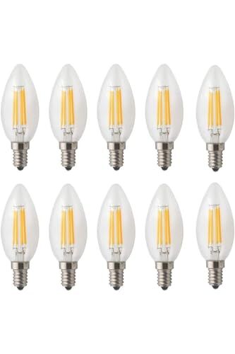 Rustik LED Ampul 4w E14 İnce Duy Gün Işığı 3000K 10 Adet ERD25 Düz Mum Ampul