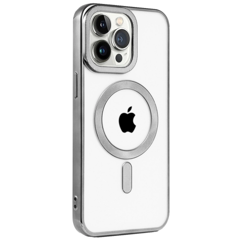 Apple İphone 15 Pro Max Kılıf Kronos Magsafe Kapak - Titanyum Gri