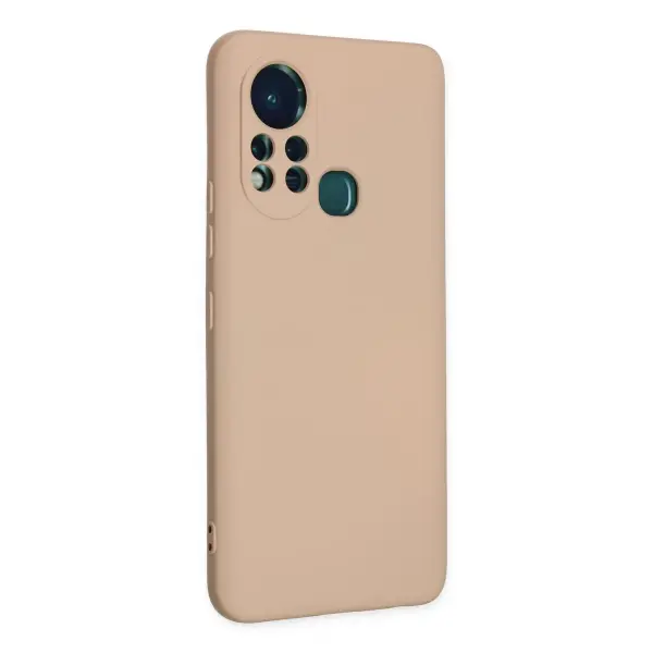 İnfinix Hot 11s Kılıf Nano içi Kadife Silikon - Pudra