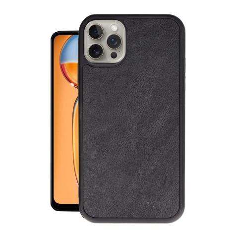 Apple İphone 15 Pro Max Kılıf Aras Deri Kapak - Siyah