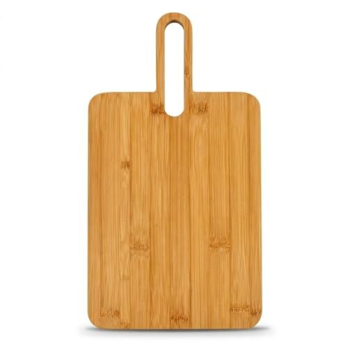 Bambu Kesme Tahtası, Doğal Bambu Malzeme, Saplı Tasarım, Servis ve Peynir Sunum Tahtası, 36x20 cm