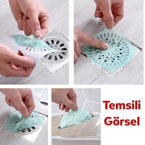 Kıl Kir Pis, At Yapışkanlı Banyo, Boru Tıkama Önleme, Tutucu Süzgeç Kullan, Lavabo Gider Filtresi, 10'lu