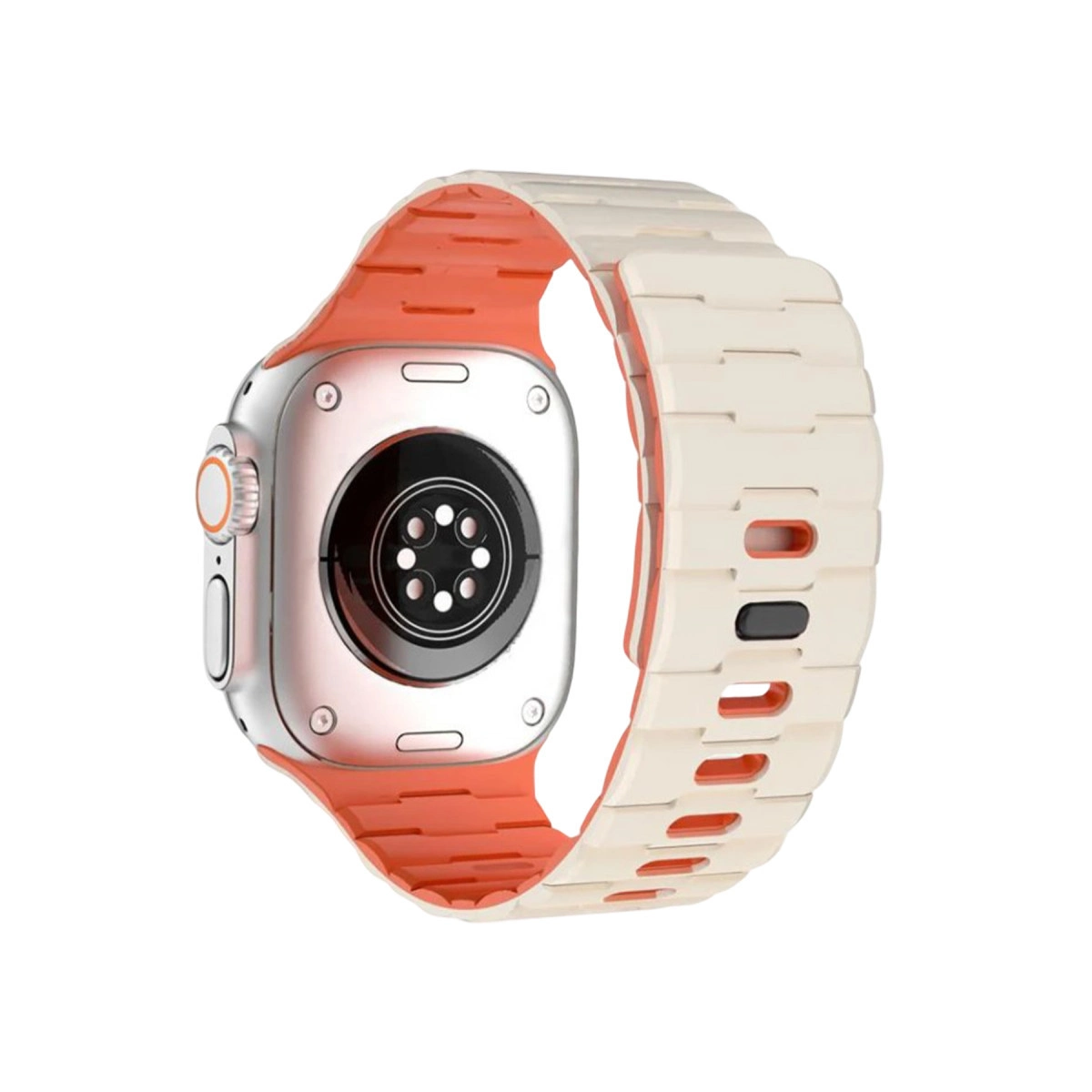 Apple Watch Ultra 49mm Wowen Kordon (SAAT DEĞİLDİR) - Beyaz-turuncu