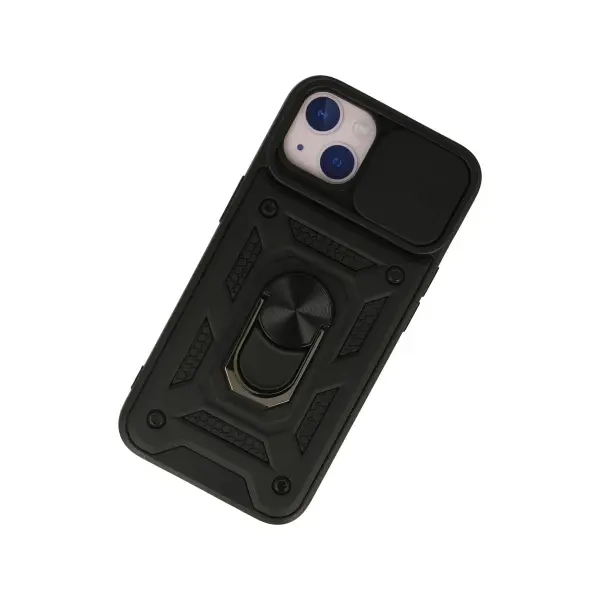 Apple iPhone 15 Kılıf Pars Lens Yüzüklü Silikon - Siyah