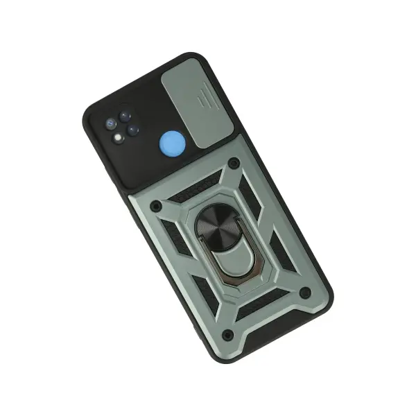 Xiaomi Redmi 9C Kılıf Pars Lens Yüzüklü Silikon - Yeşil