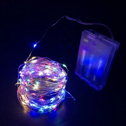GD968 Şerit Pilli Aydınlatma 10 metre 100 Adet RGB Peri Led