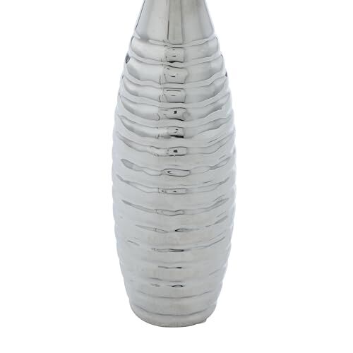Değişen Desenli Seramik Tomurcuk Vazosu, 3'lü Set, 3 ''W, 12'' H, Gümüş