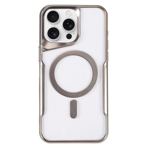 Apple İphone 16 Pro Max Kılıf Boyi Magsafe Silikon Kapak - Gümüş