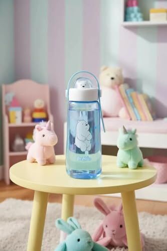 We Bare Bears Lisanslı Figürlü Plastik Şişe (600 ml) - Kutup Ayısı