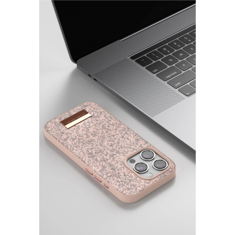 Onegif Apple İphone 14 Pro Bright Simli Kapak - Gold