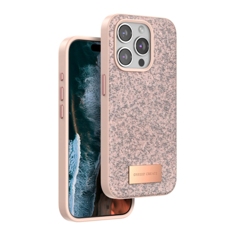 Onegif Apple İphone 14 Pro Bright Simli Kapak - Pembe