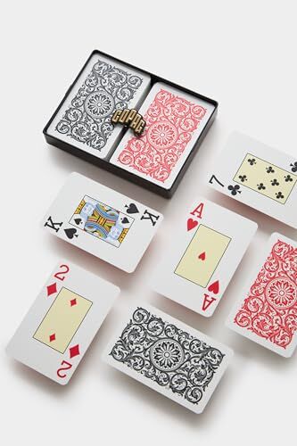 1546%100 Plastik Oyun Kartları, Poker Boyu, Jumbo Endeks, Mavi & Kırmızı İki Deste