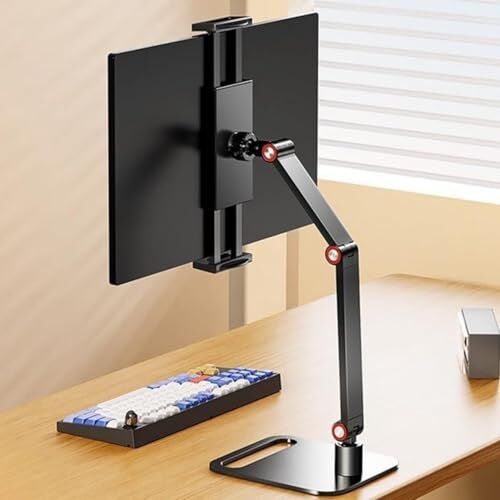 Monitör, Tablet, iPad ve Telefon Tutucu, 12-16 İnç, Universal Metal, 360° Döner Stand