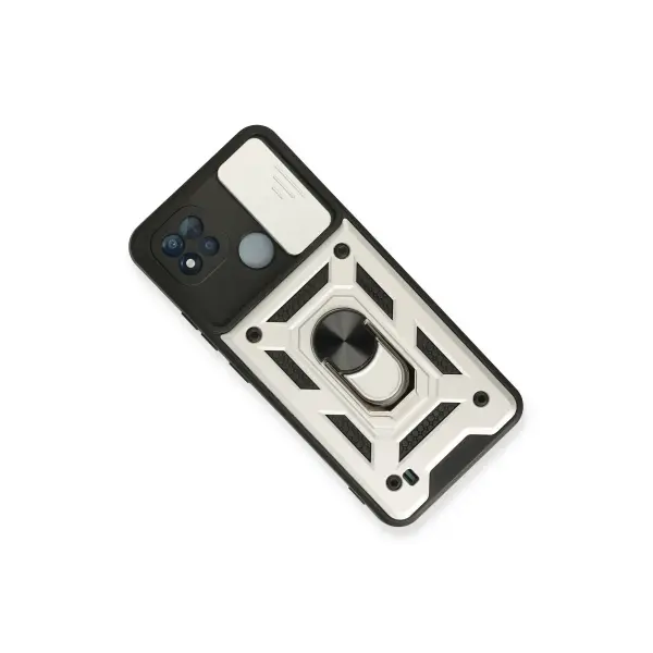 Realme C11 2021 Kılıf Pars Lens Yüzüklü Silikon - Gümüş