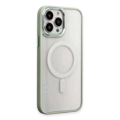 Apple İphone 15 Pro Kılıf Room Magneticsafe Silikon - Su Yeşili