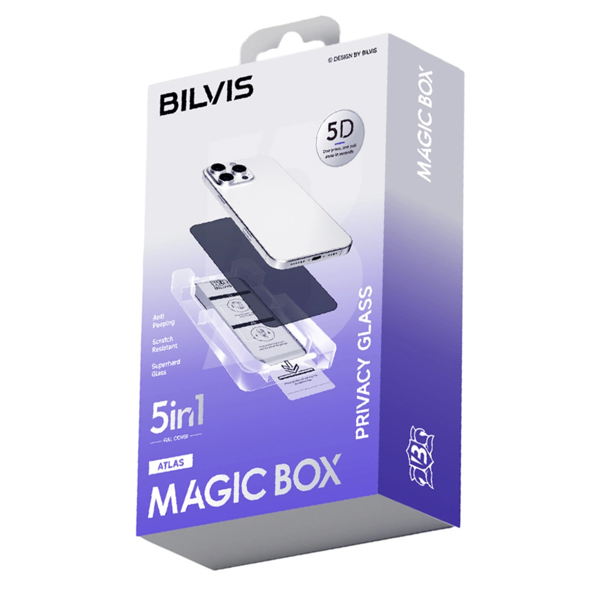 Apple İphone 14 Pro Max Bilvis 5in1 5d Magic Hayalet Cam Ekran Koruyucu - Siyah