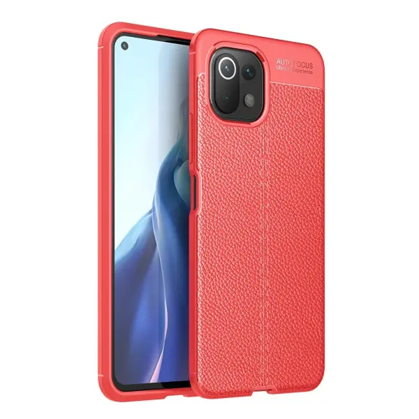Xiaomi Mİ 11 Lite Kılıf Auto Focus Kapak - Kırmızı