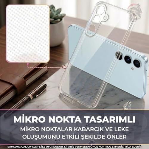 [Maxi-Clear] Samsung Galaxy S25 FE için Şeffaf Telefon Kılıfı Kamera Yükseltili S25 FE Koruyucu Darbelere Dayanıklı Esnek ve Hafif Tasarımlı Telefonu Tam Kaplayan Samsung S25 FE Kılıfı