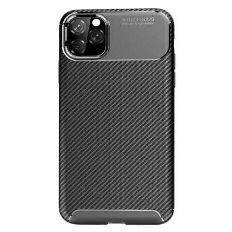 Apple İphone 11 Pro Max Kılıf Auto Focus Karbon Kapak - Siyah