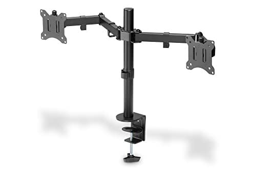 Monitör Tutucusu - Masa Kelepçesi - 2 Monitör - 32 İnçe Kadar - 3X 8 kg'a Kadar - Vesa 75x75,100x100 - Siyah