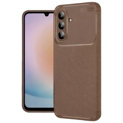 Samsung Galaxy A27 5g Auto Focus Karbon Kapak - Kahverengi