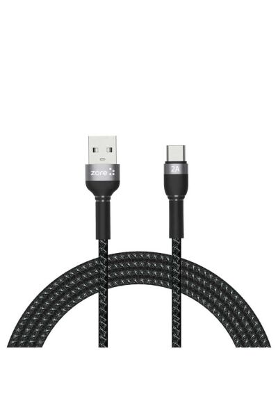 Siyah Shira Serisi Type-C USB Kablo 2 Metre