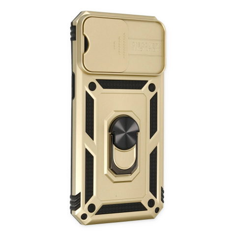 Apple İphone 14 Pro Kılıf Pars Lens Yüzüklü Silikon - Gold