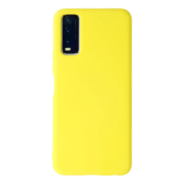 Vivo Y11S Kılıf Nano içi Kadife Silikon - Sarı