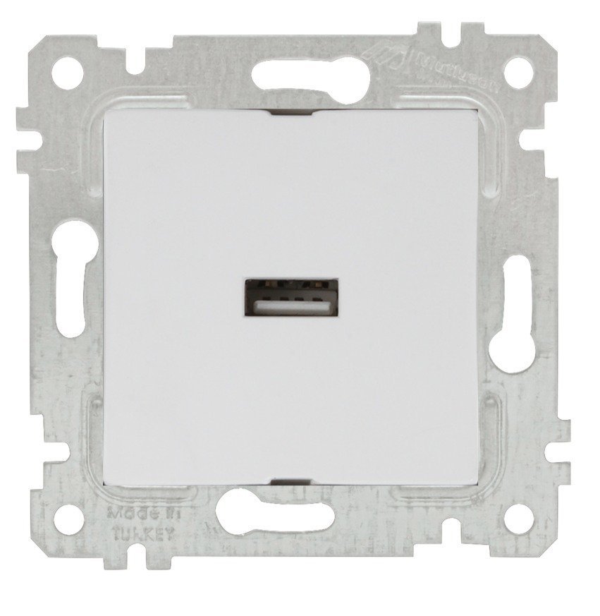 Mutlusan Rita Mek Tuş Tekli Usb Şarj Priz i Beyaz 2200 448 0101
